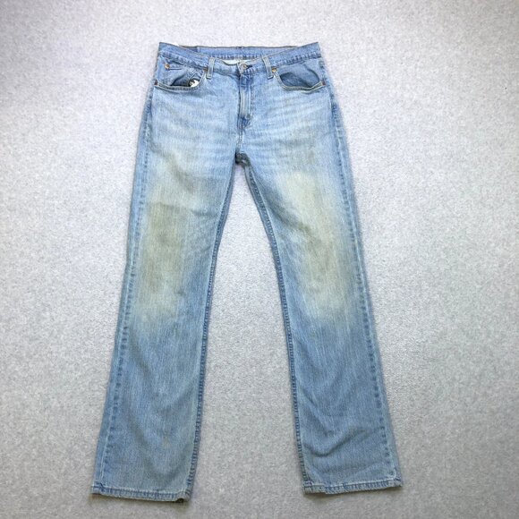 Levi's 527 Jeans Men's 33x34 Blue Slim Fit Boot Cut Light Faded Workwear Denim - Picture 1 of 16